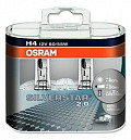 Автолампа 12В OSRAM H4 12V-60/55W SilverStar 2.0 Duo-Box 2шт